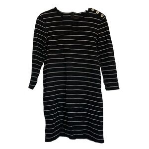 Black Striped Midi Dress